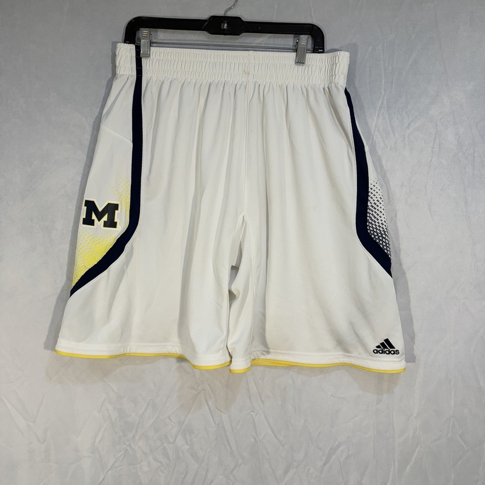 Michigan Wolverines adidas Game Shorts Men's White Size XL No Drawstring